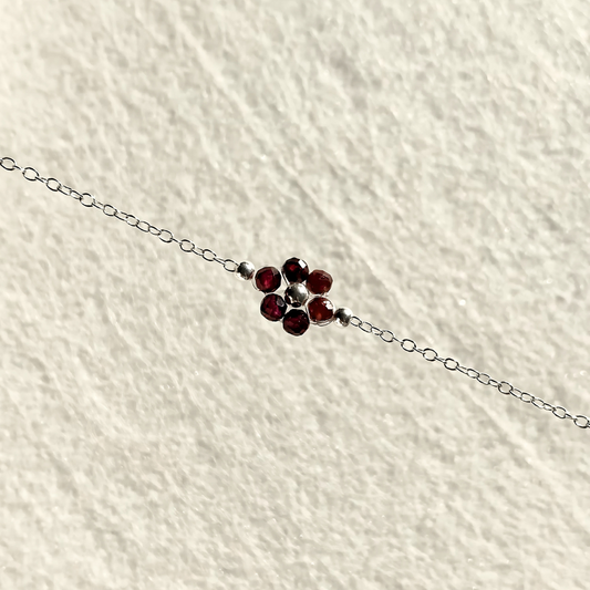 BRACELET PERSONNALISABLE FLORAL ARGENT & VERRE